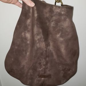 Lucky Brang brown suede hobo bag